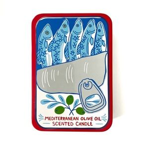HomeGoods Sardines Tin Mediterranean Olive Oil Scented Candle 8 oz.